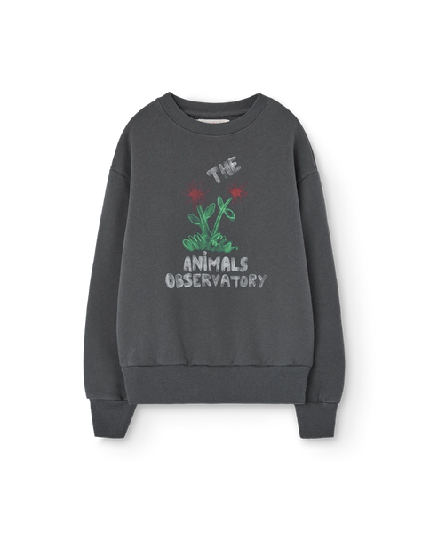 Flowers Dark Grey Bear Sweatshirt | The Animals Observatory Flowers Dark Grey Bear Sweatshirt | The Animals Observatory