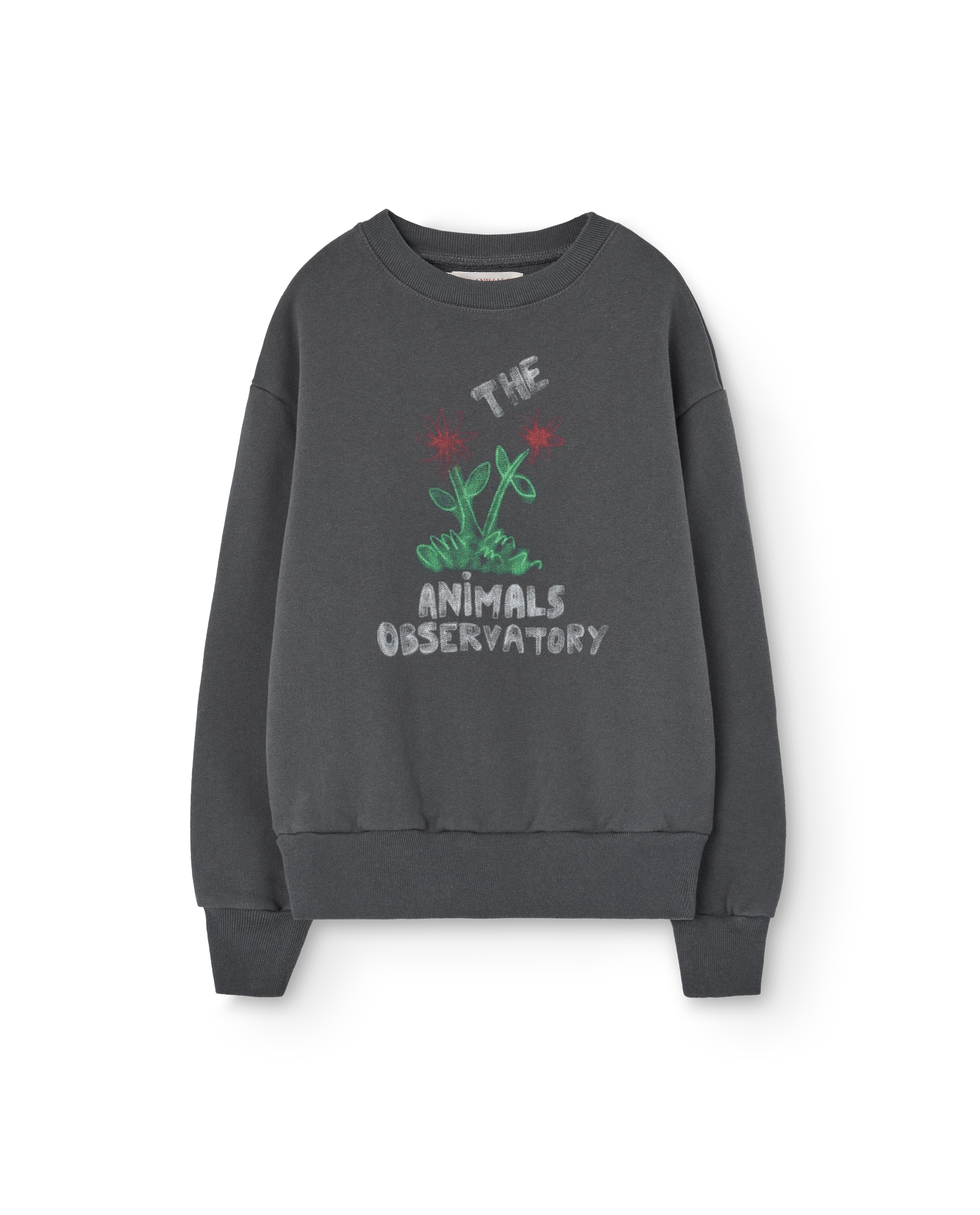 Flowers Dark Grey Bear Sweatshirt PRODUCT FRONT
