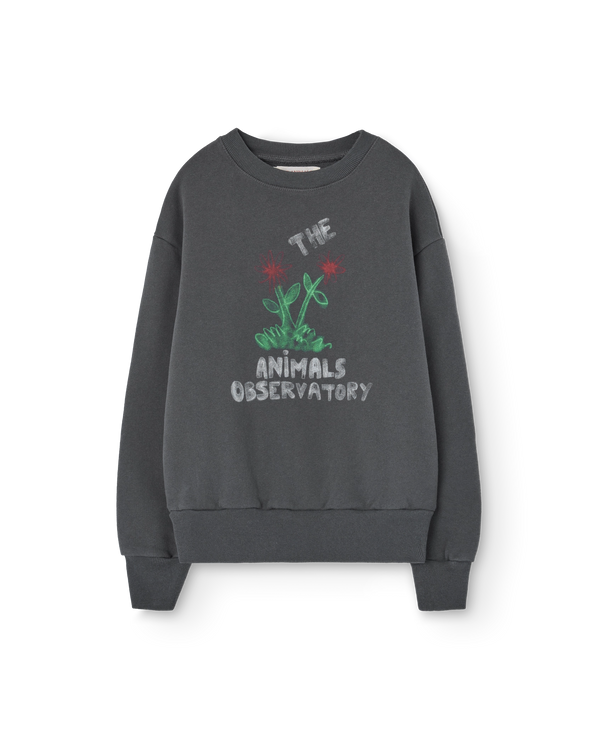 Flowers Dark Grey Bear Sweatshirt PRODUCT FRONT