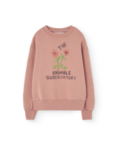 Flowers Dusty Coral Bear Sweatshirt PRODUCT FRONT