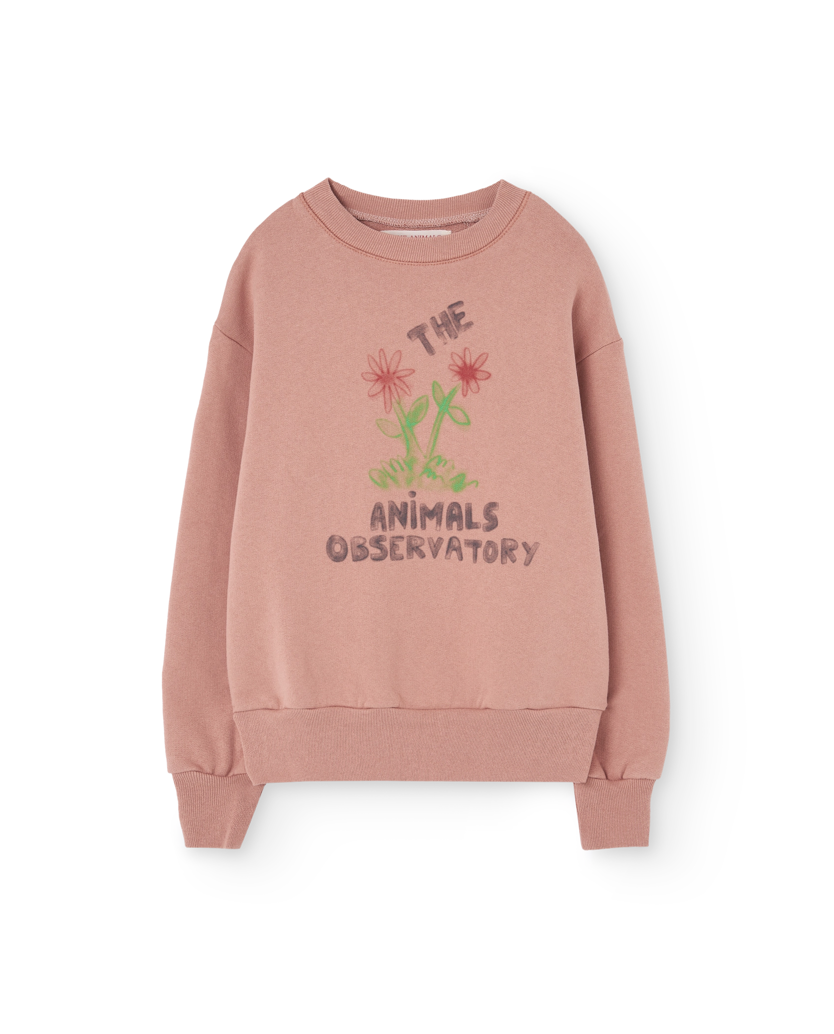Flowers Dusty Coral Bear Sweatshirt PRODUCT FRONT