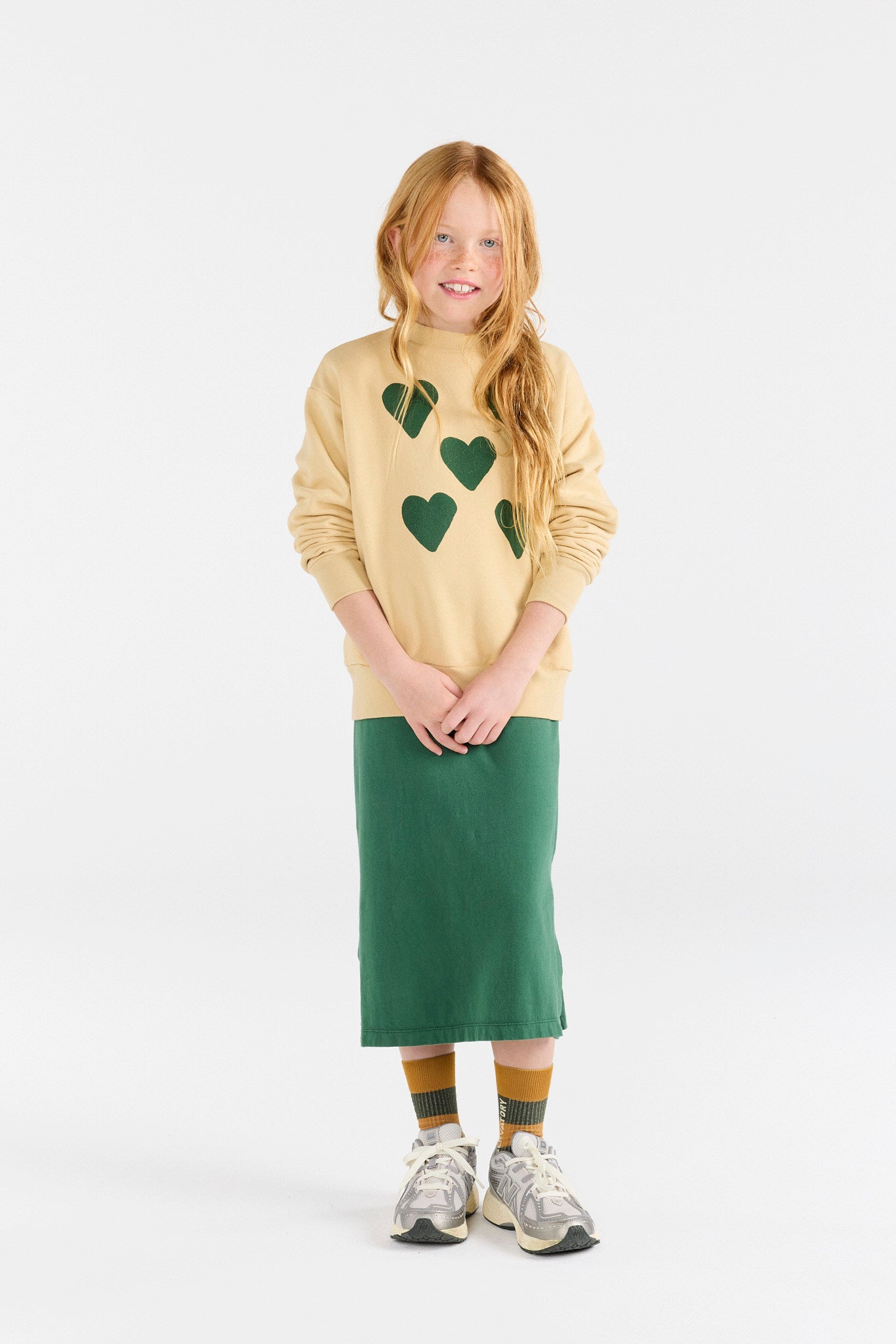 Hearts Soft Brown Bear Sweatshirt MODEL FRONT