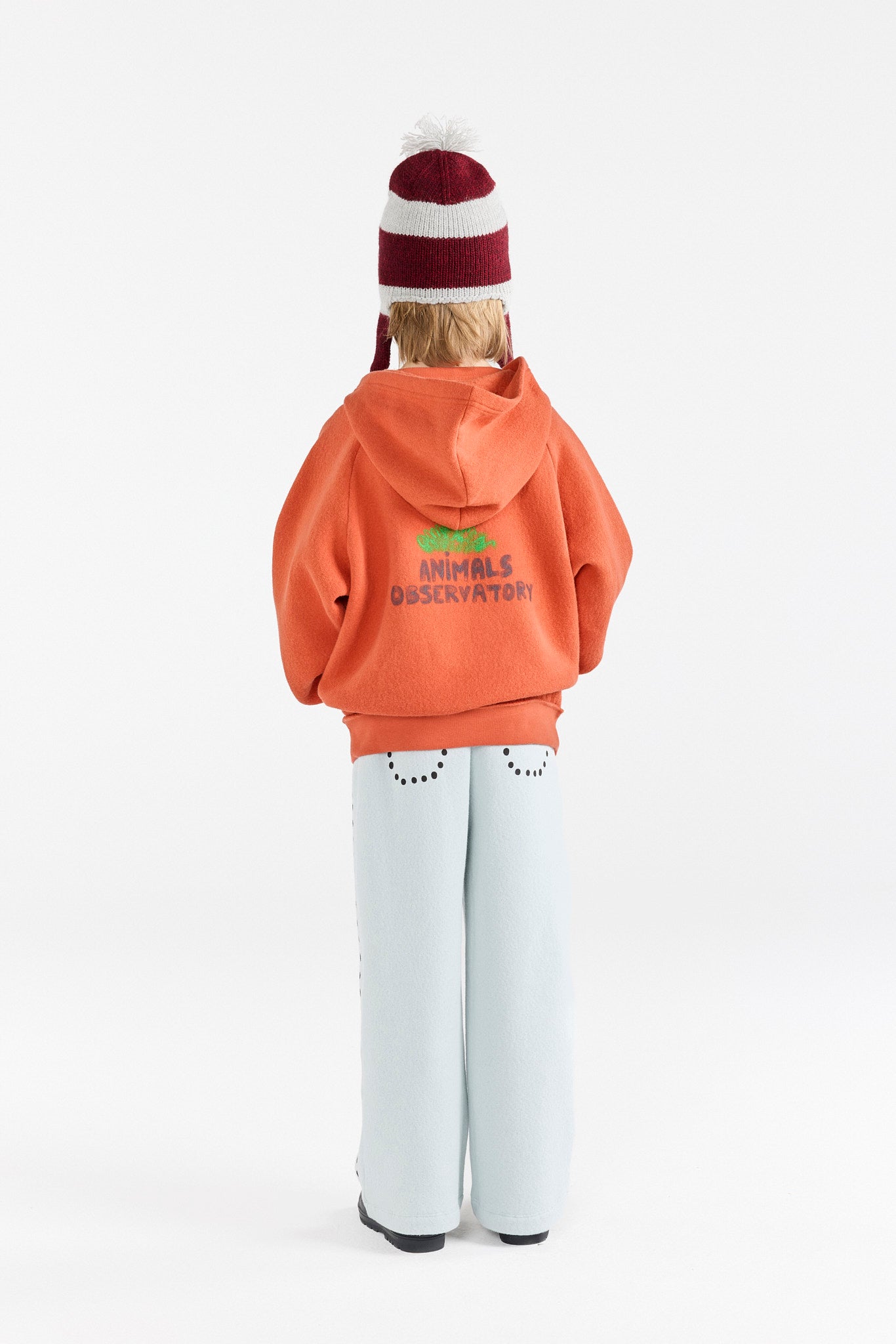 Flowers Fig Red Beaver Hoodie MODEL BACK