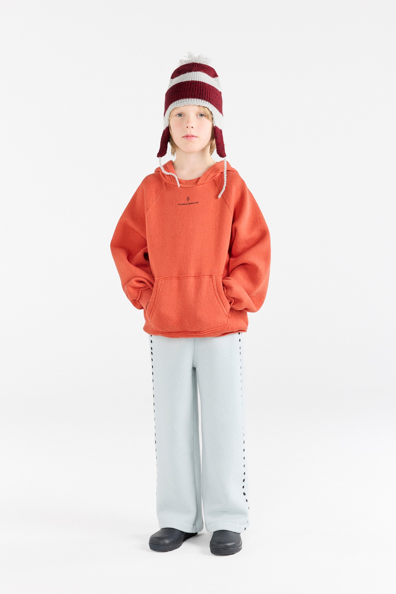 Flowers Fig Red Beaver Hoodie MODEL FRONT