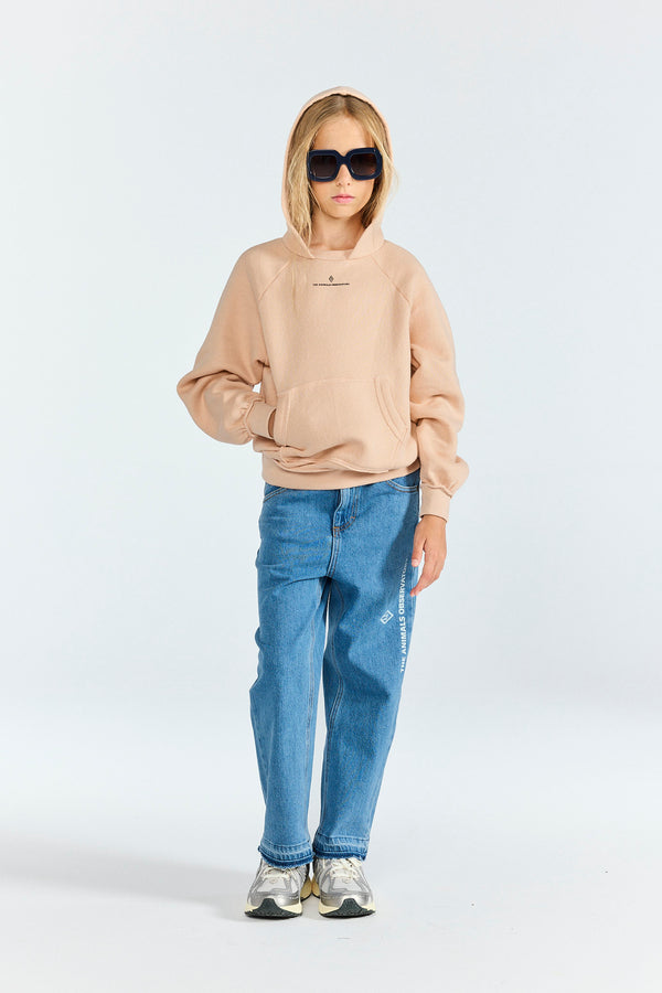 Soft Coral Beaver Hoodie MODEL FRONT