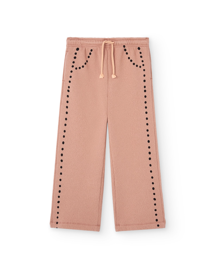 Dots Dusty Coral Horse Sweatpants COVER