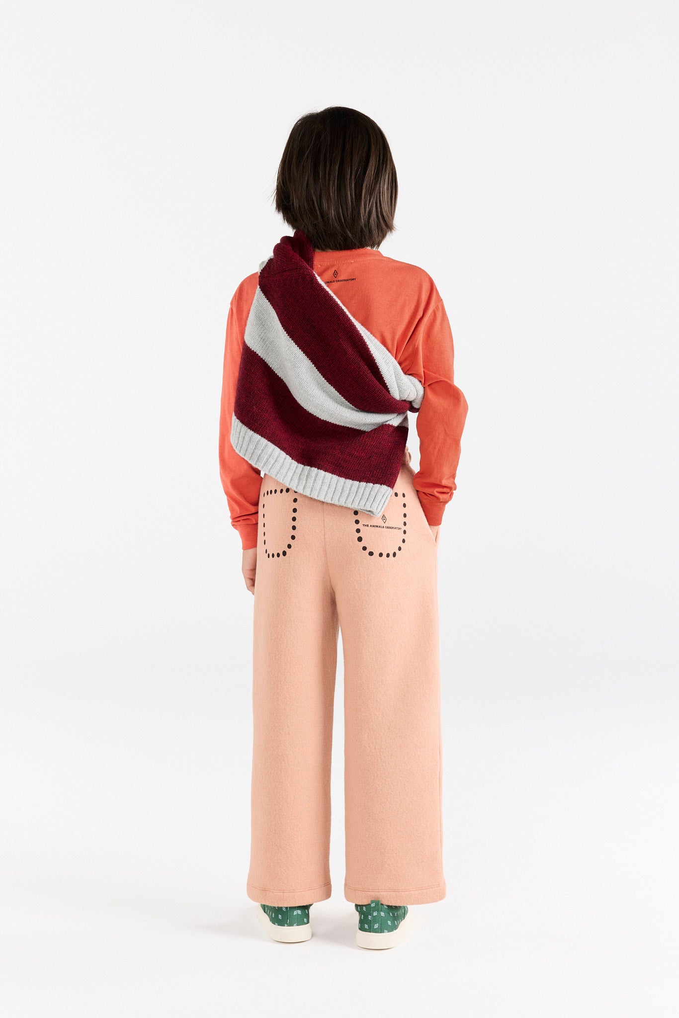 Dots Dusty Coral Horse Sweatpants MODEL BACK