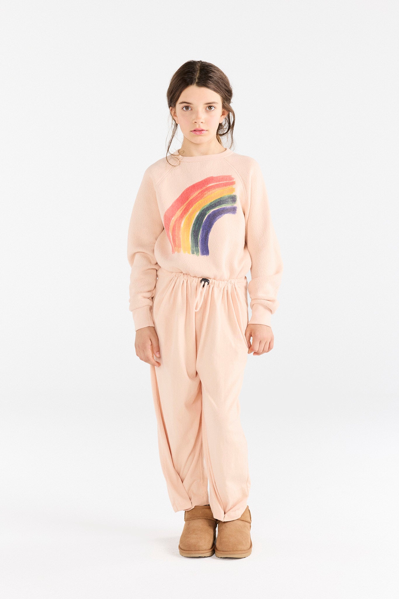 Soft Coral Stag Sweatpants MODEL FRONT