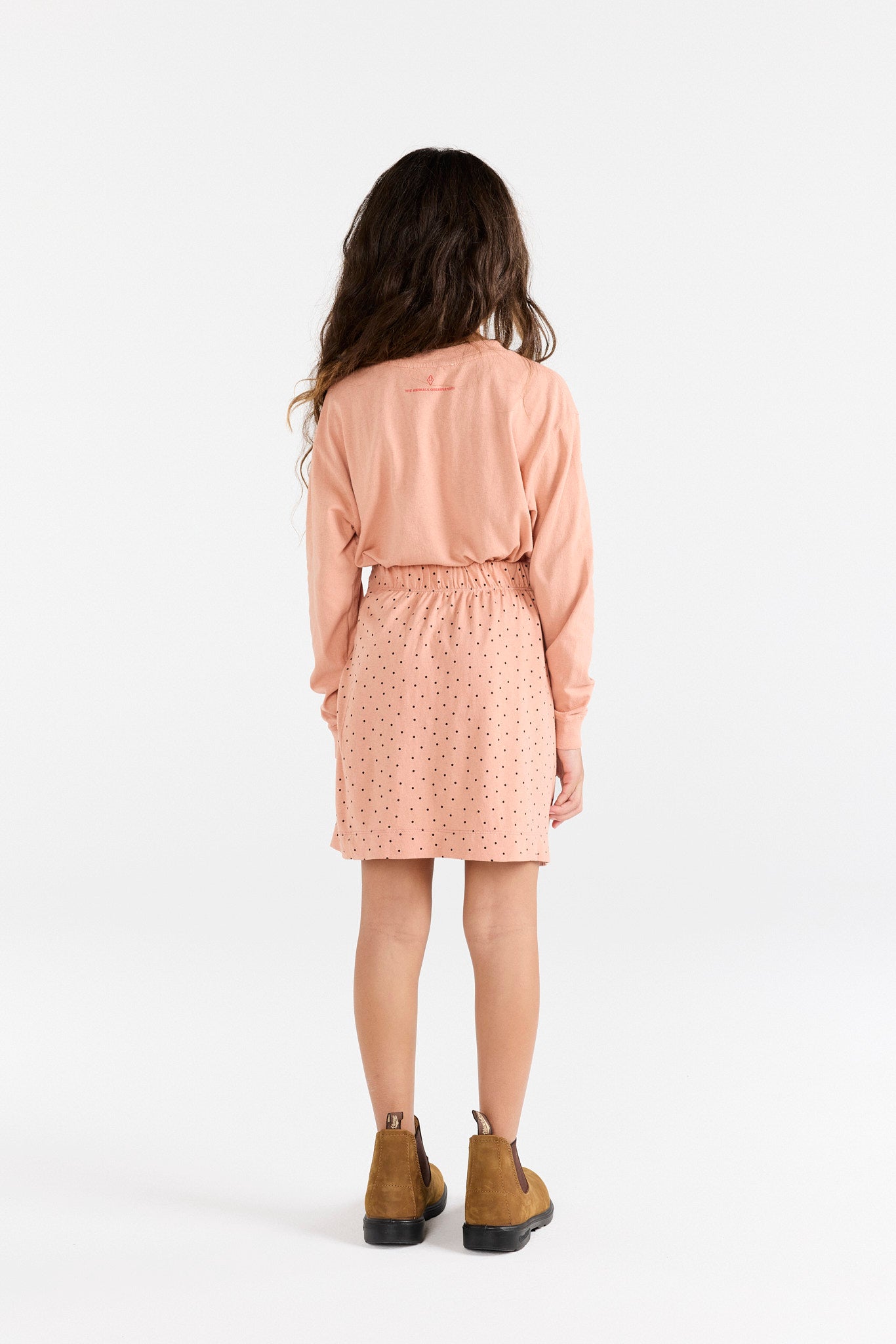 Dusty Coral Manatee Mini Skirt MODEL BACK