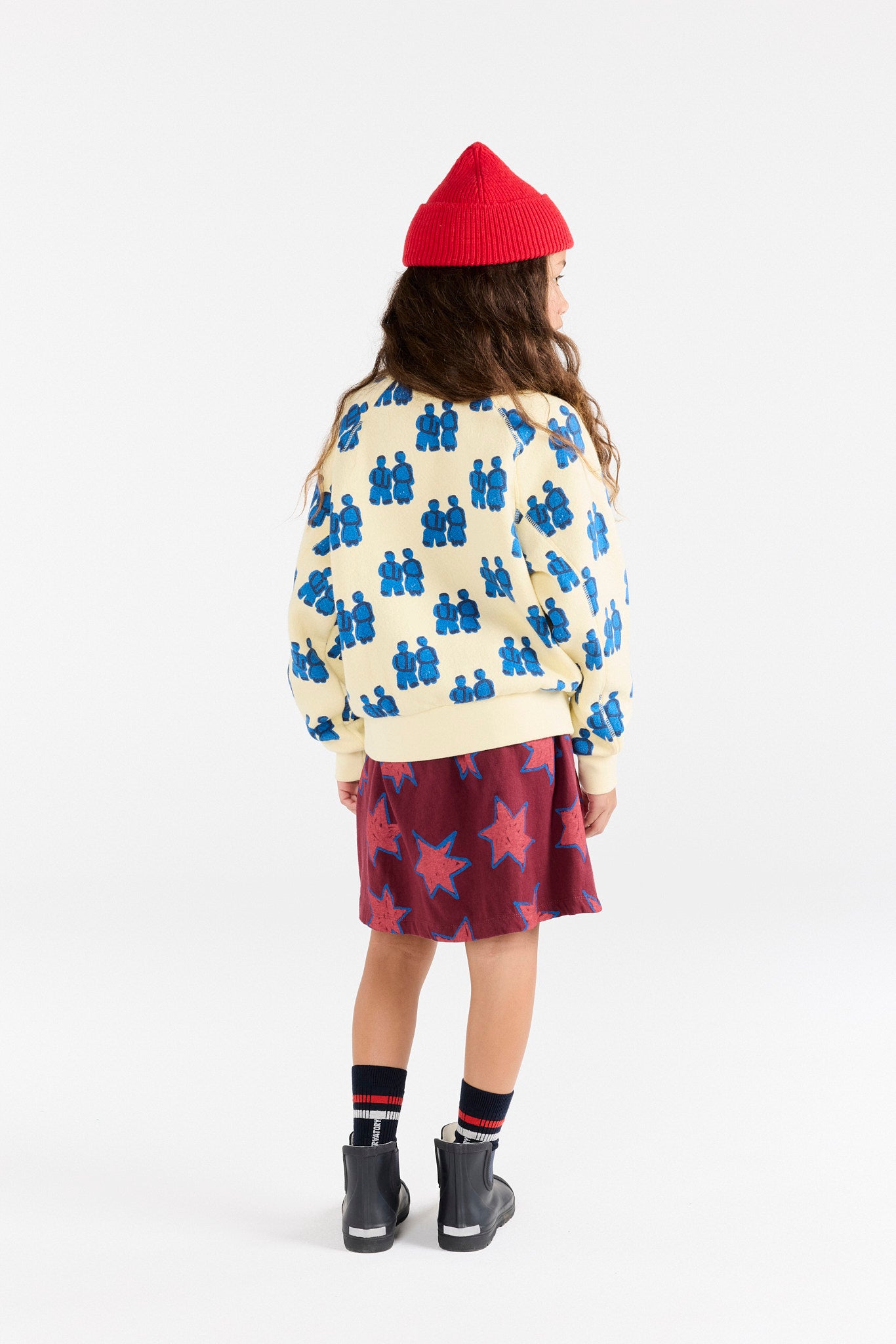 Stars Kitten Mini Skirt MODEL BACK