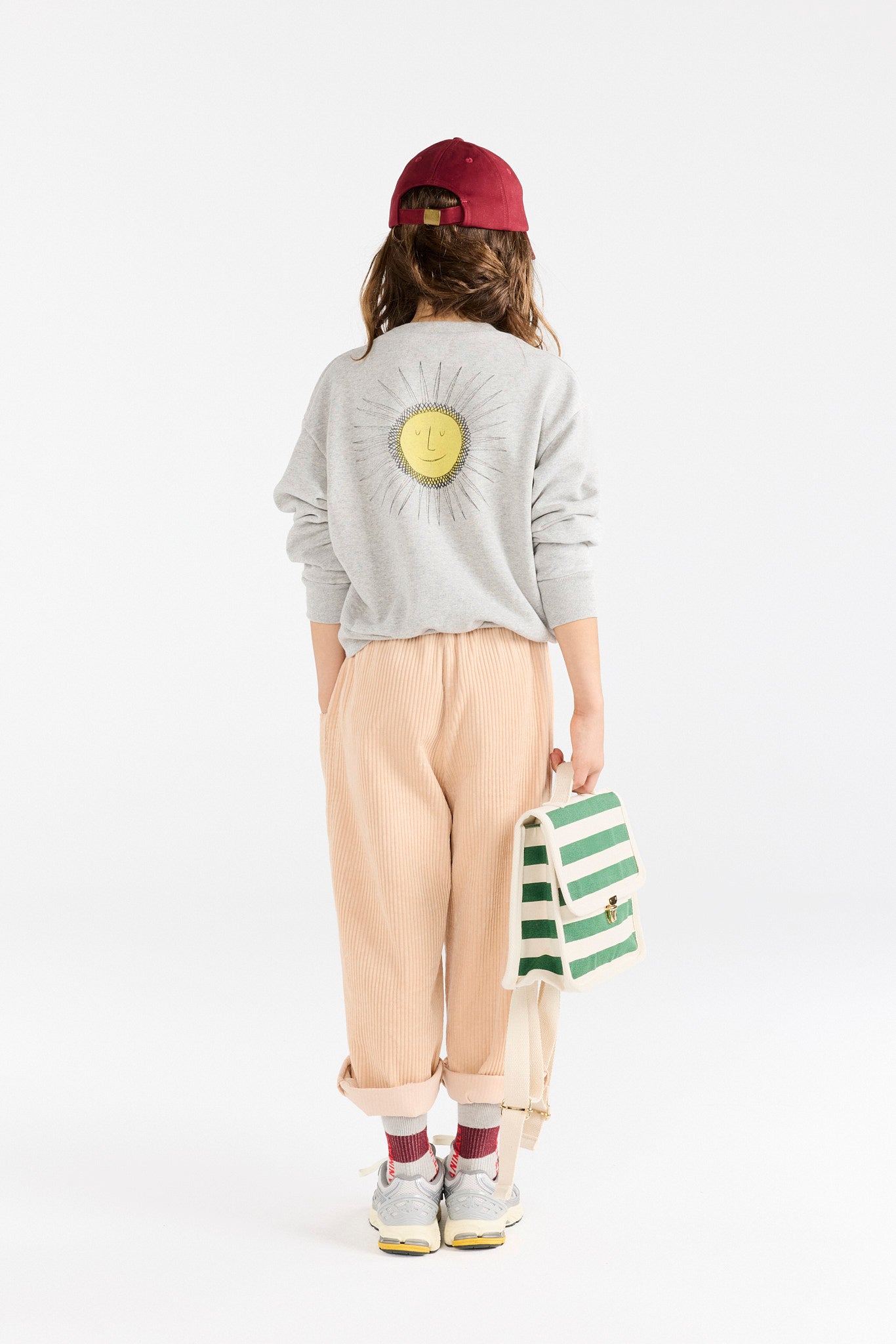 Soft Coral Emu Pants MODEL BACK