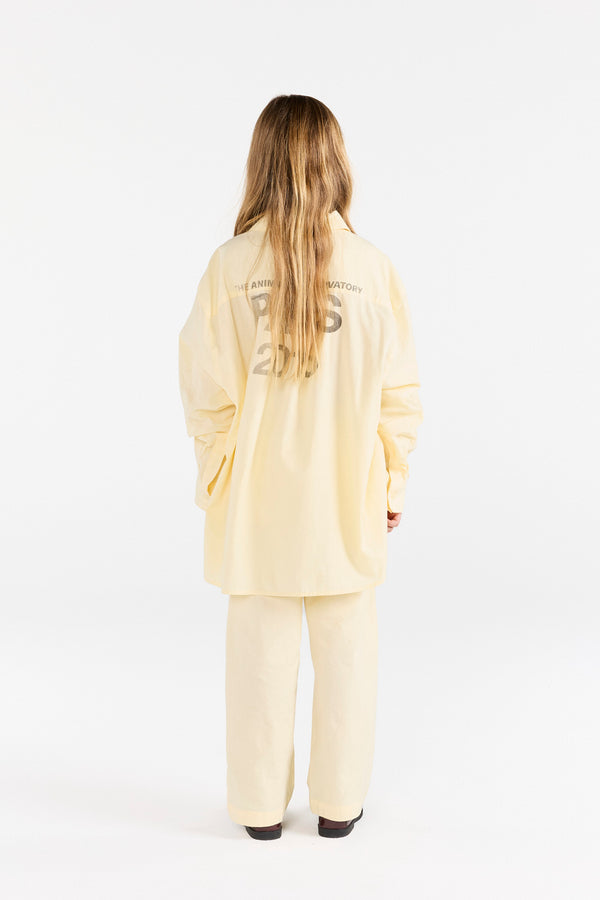 Flan Yellow Camel Pants MODEL BACK