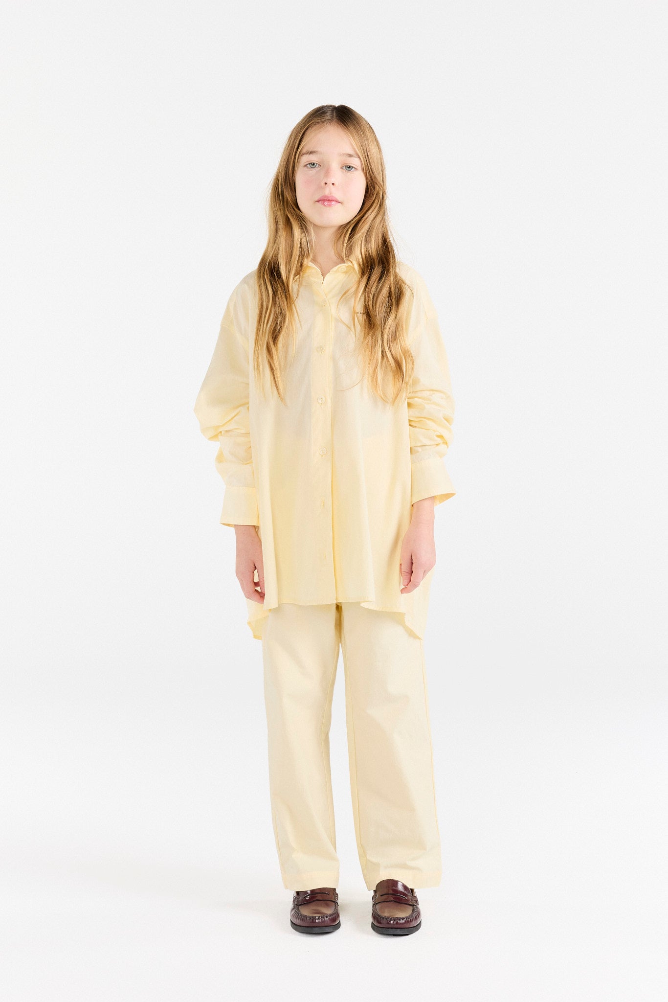 Flan Yellow Camel Pants MODEL FRONT