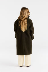 Deep Green Jaguar Coat MODEL BACK
