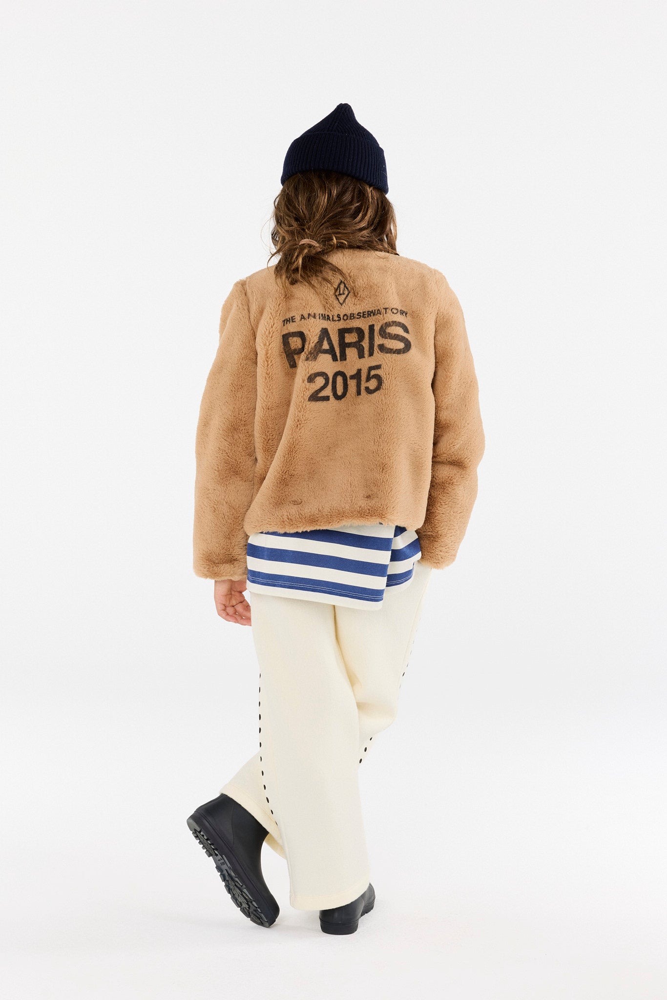 Beige Okapi Jacket MODEL BACK