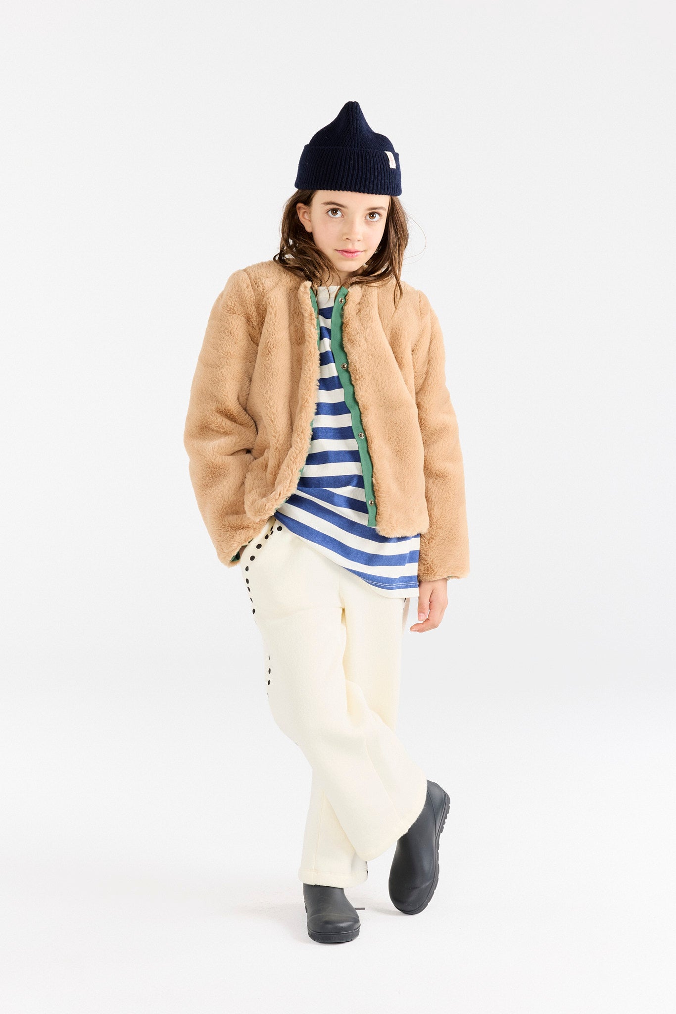 Beige Okapi Jacket MODEL FRONT