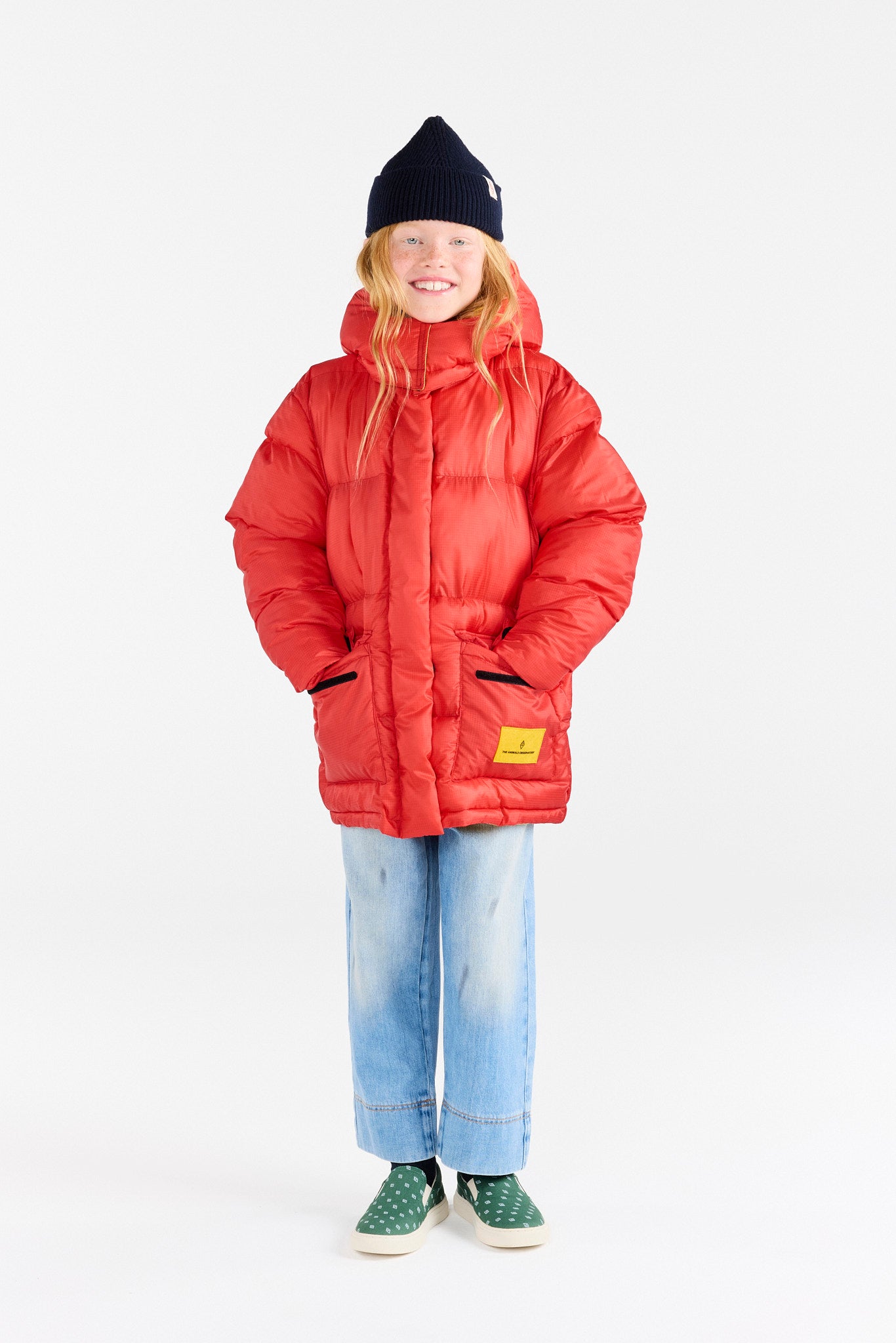 Red Lemur Puffer Jacket MODEL FRONT