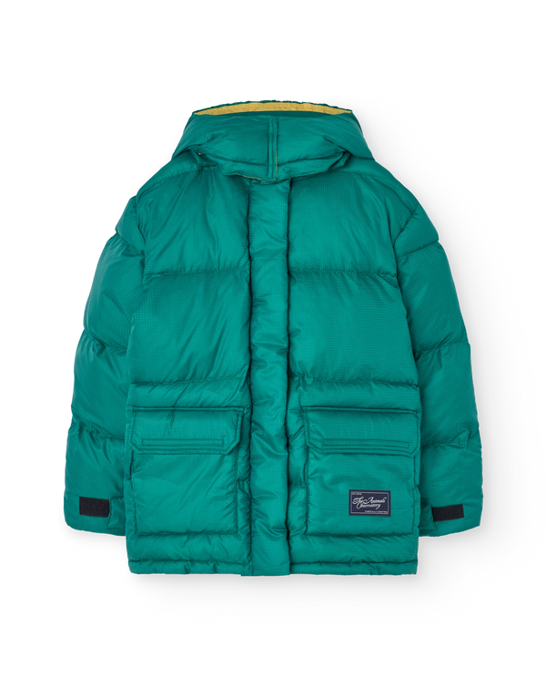 Green Lemur Puffer Jacket PRODUCT FRONT
