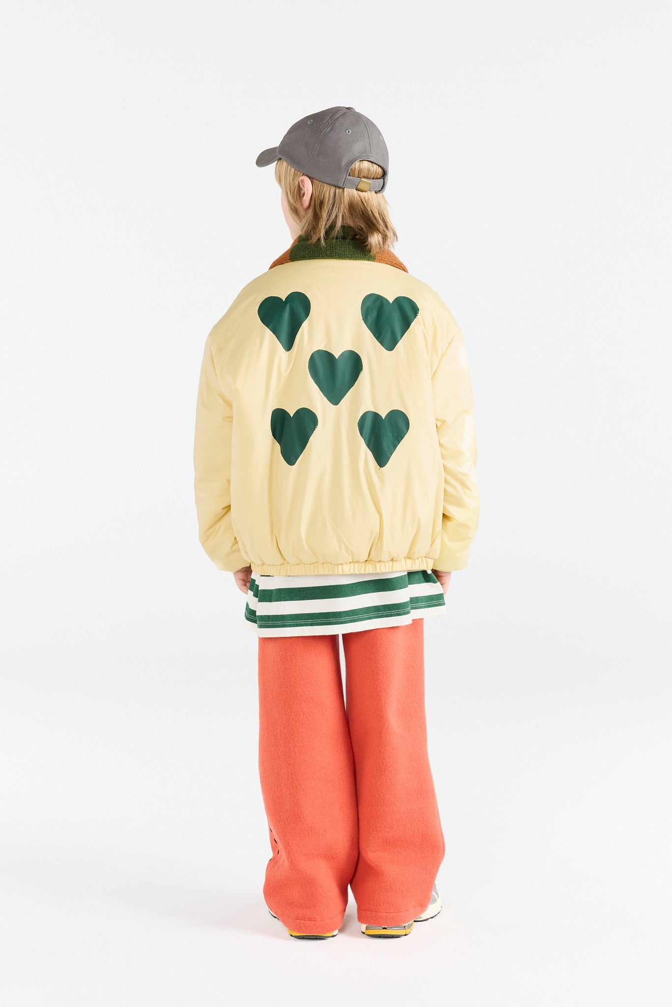 Yellow Crocodile Puffer Jacket MODEL BACK