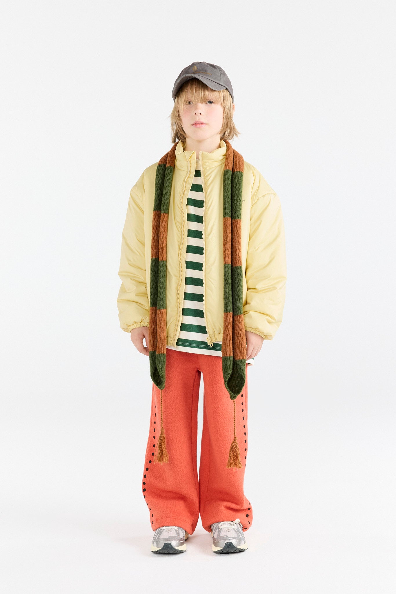 Yellow Crocodile Puffer Jacket MODEL FRONT