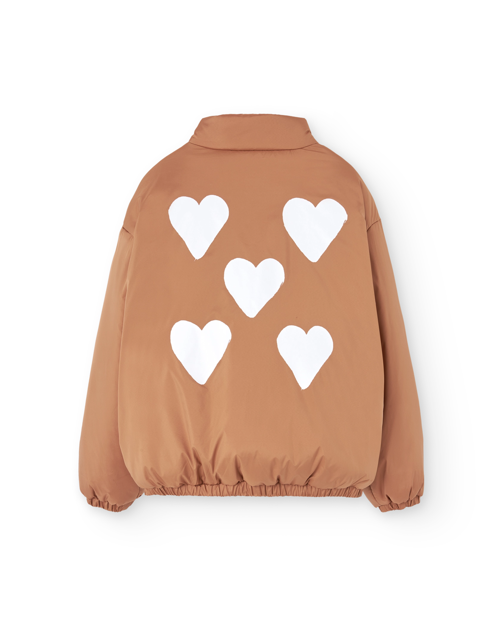 Almond Crocodile Puffer Jacket PRODUCT BACK