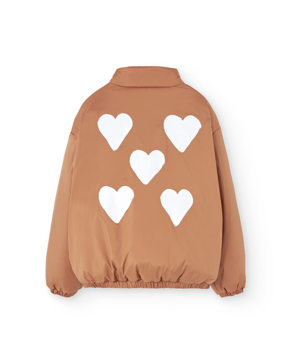 Almond Crocodile Puffer Jacket PRODUCT BACK