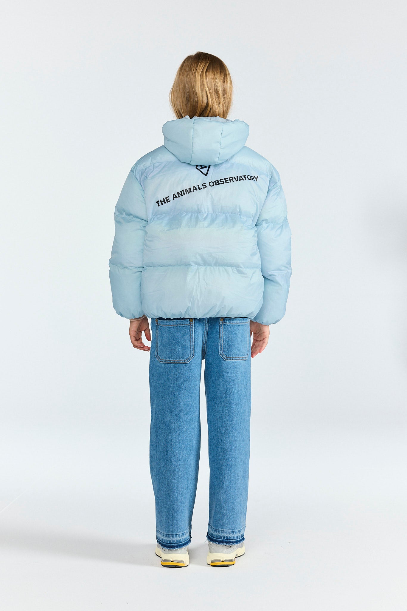 Blue Roadrunner Puffer Jacket MODEL BACK