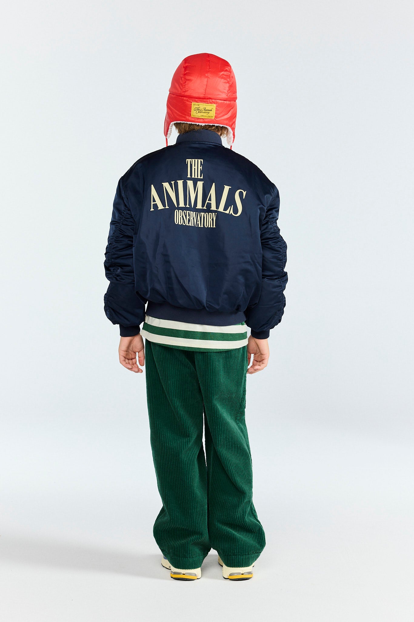 Navy Panda Bomber Jacket MODEL BACK