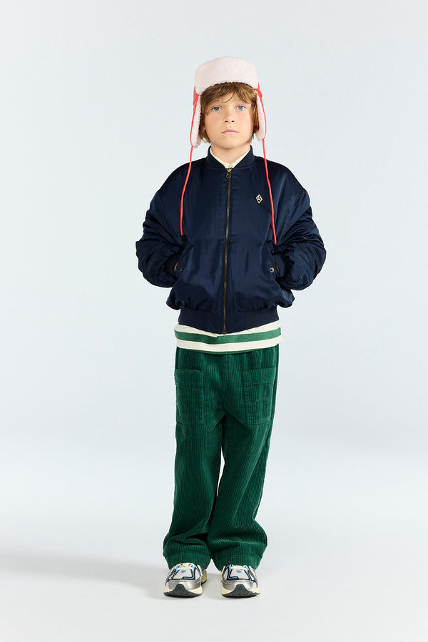 Navy Panda Bomber Jacket MODEL FRONT