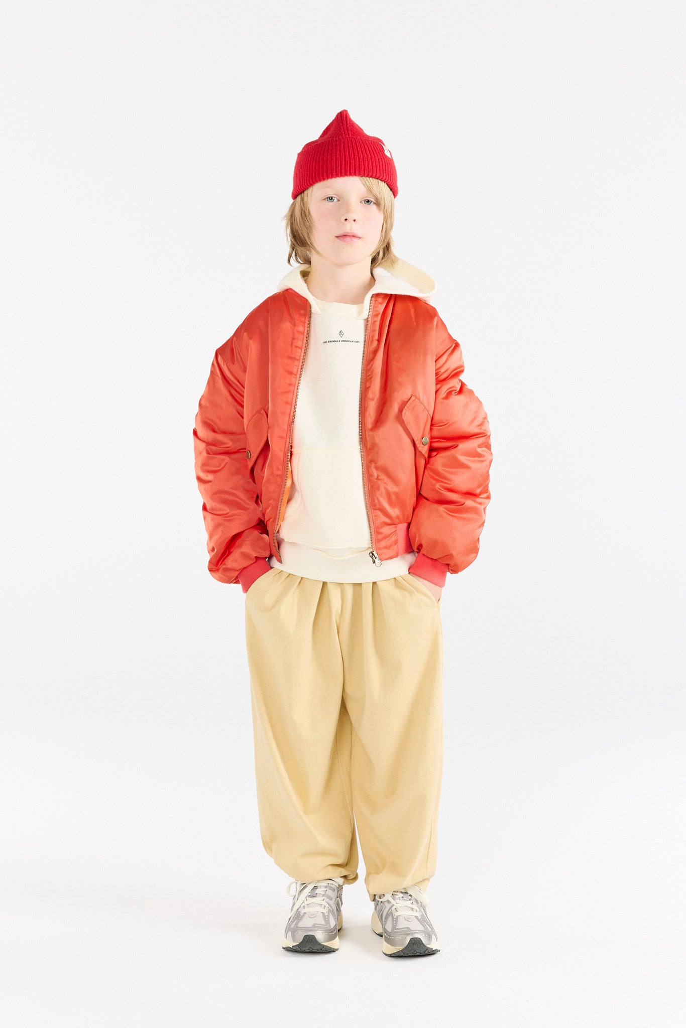 Fig Red Panda Bomber Jacket MODEL FRONT