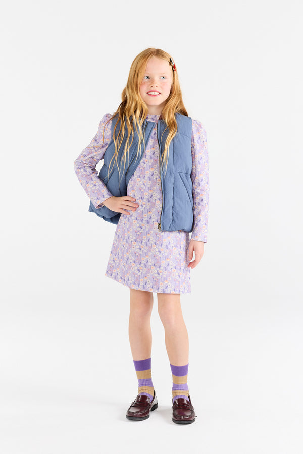 Blue-Grey Lobster Puffer Vest MODEL FRONT
