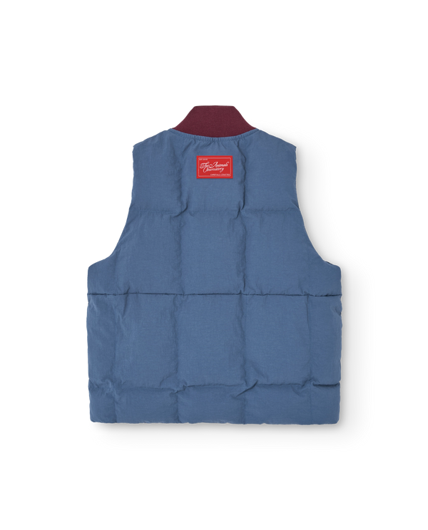 Blue-Grey Lobster Puffer Vest PRODUCT BACK