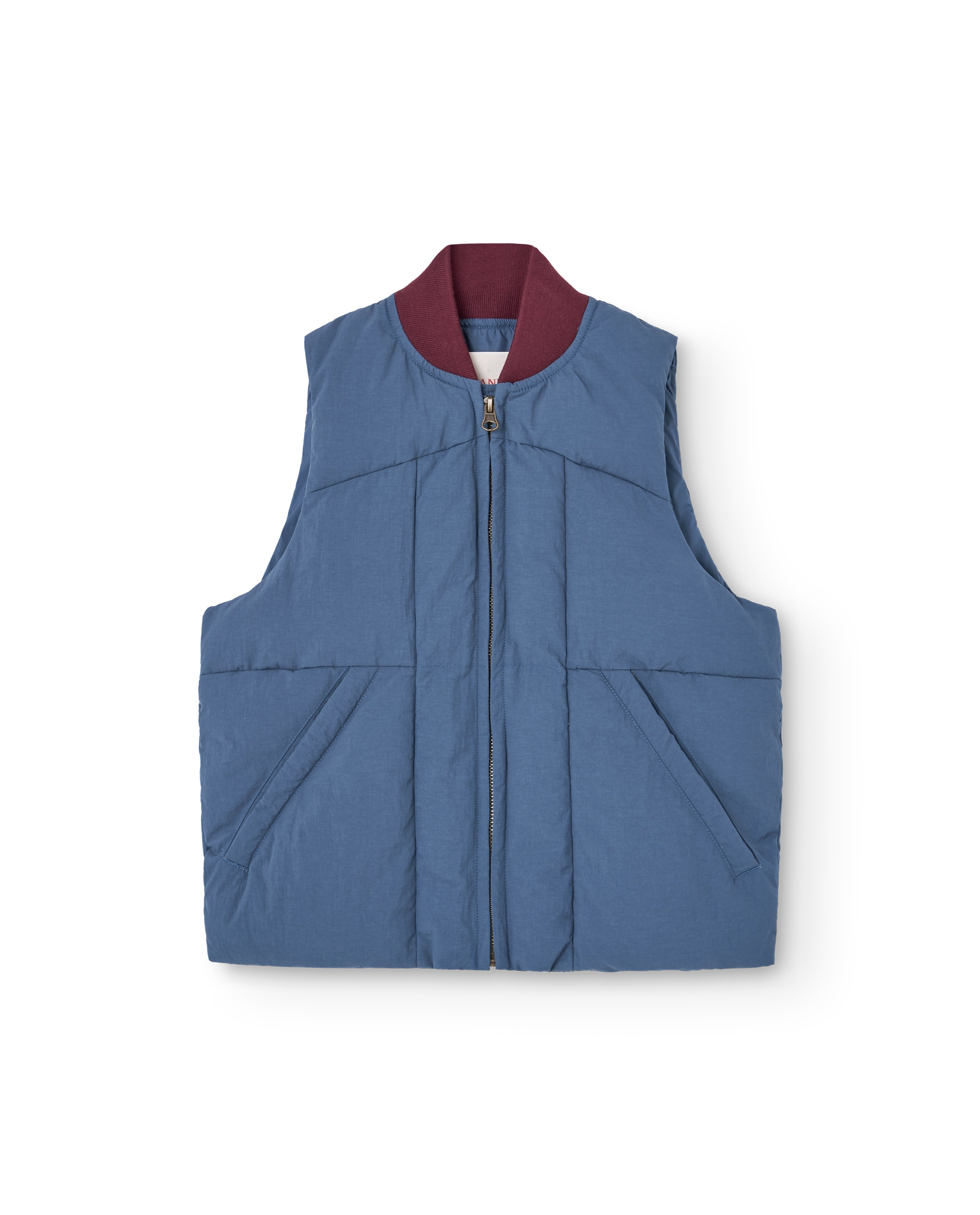 Blue-Grey Lobster Puffer Vest PRODUCT FRONT