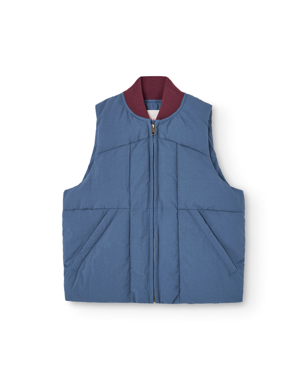 Blue-Grey Lobster Puffer Vest PRODUCT FRONT
