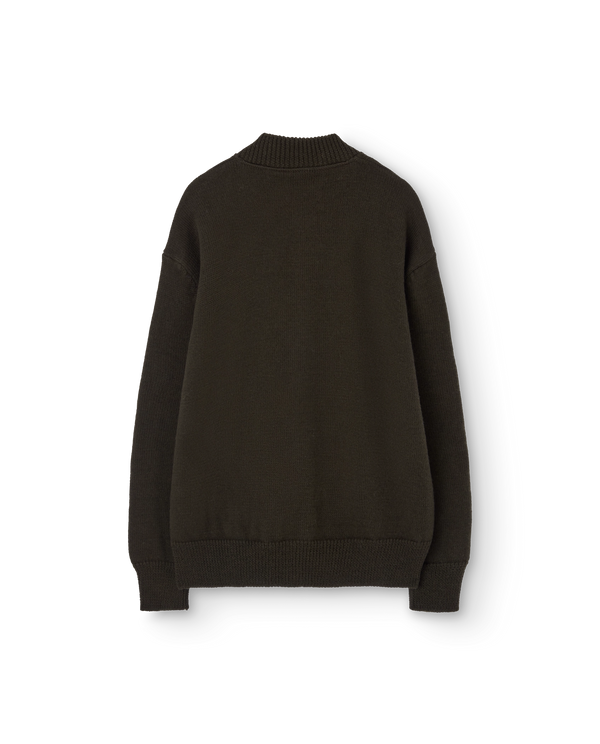 Dark Olive Gecko Cardigan PRODUCT BACK