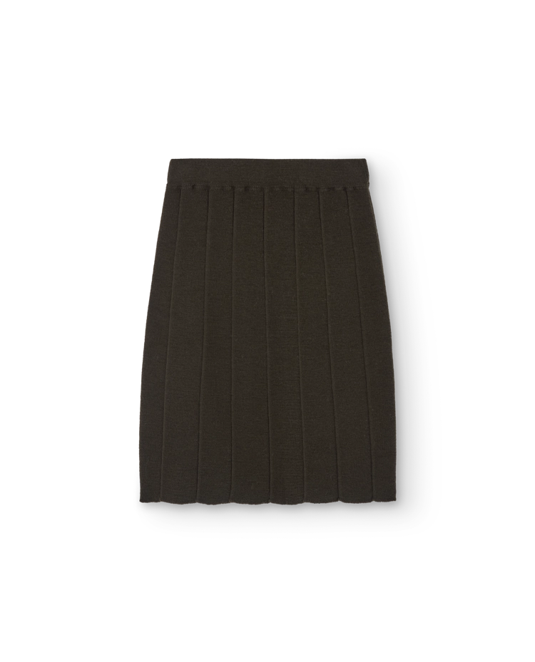 Dark Olive Lynx Knit Skirt COVER