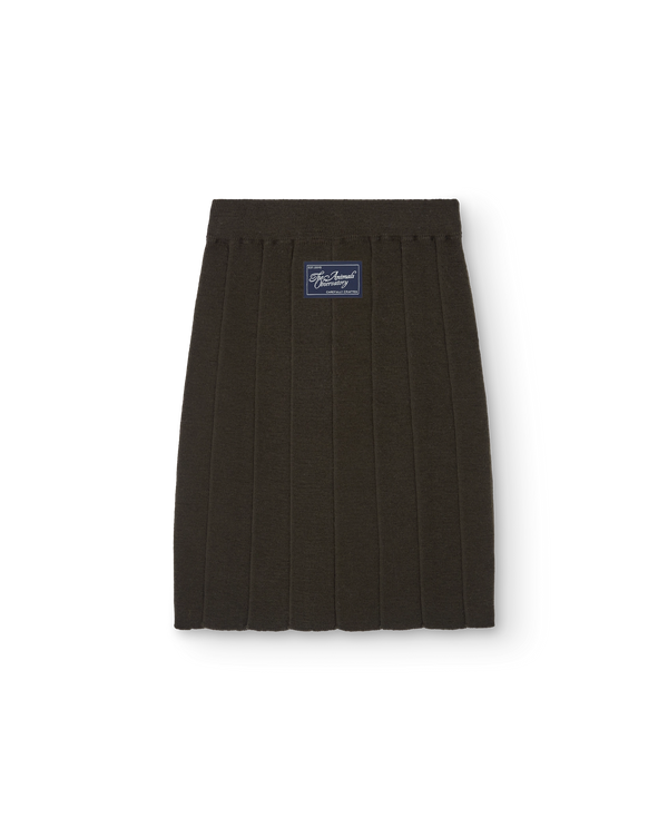 Dark Olive Lynx Knit Skirt PRODUCT BACK