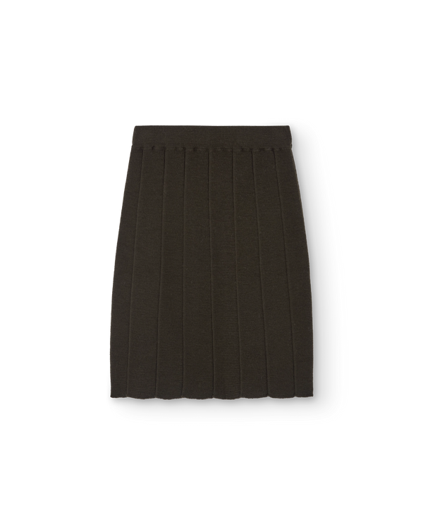Dark Olive Lynx Knit Skirt PRODUCT FRONT