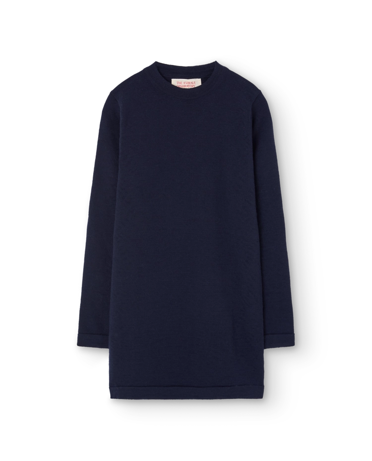 Navy Mussel Knit Dress COVER