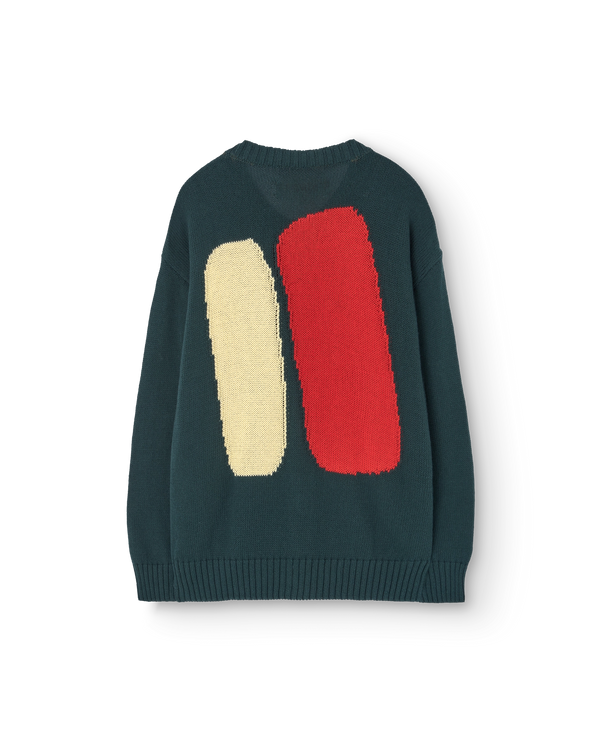 Deep Green Toucan Cardigan PRODUCT BACK