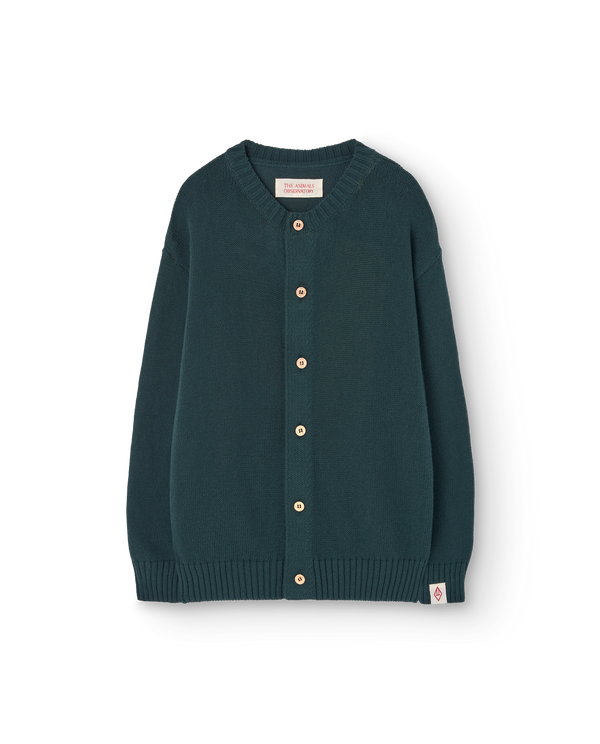 Deep Green Toucan Cardigan PRODUCT FRONT