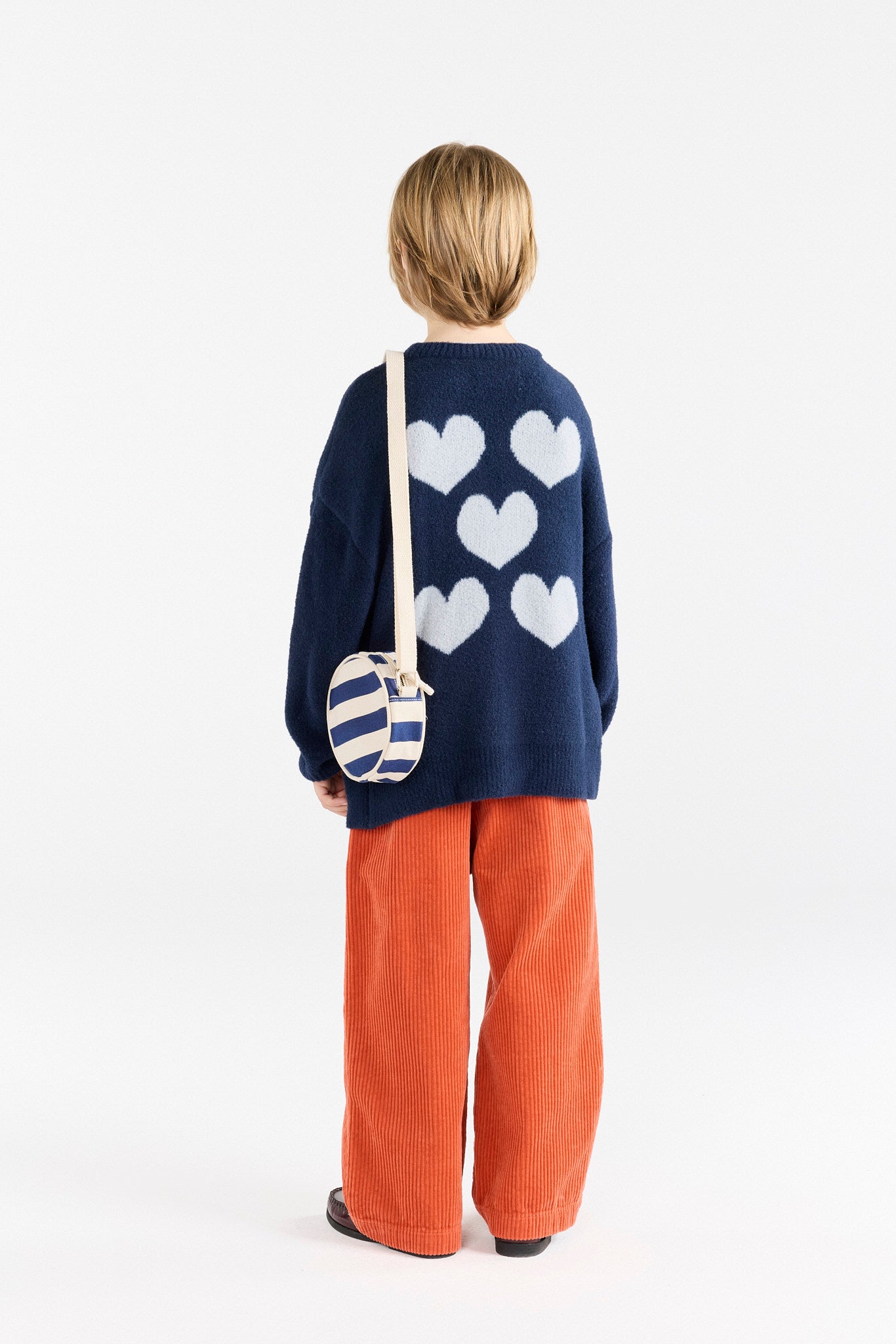 Navy Racoon Cardigan MODEL BACK