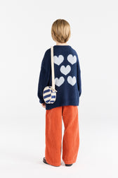 Navy Racoon Cardigan MODEL BACK