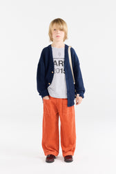 Navy Racoon Cardigan MODEL FRONT