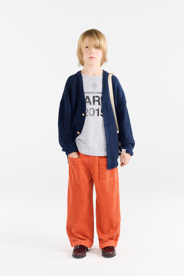Navy Racoon Cardigan MODEL FRONT