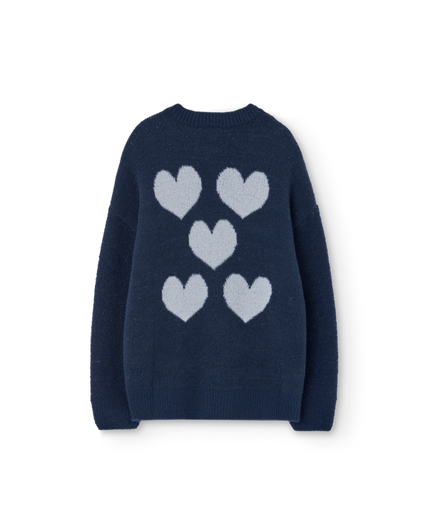 Navy Racoon Cardigan PRODUCT BACK