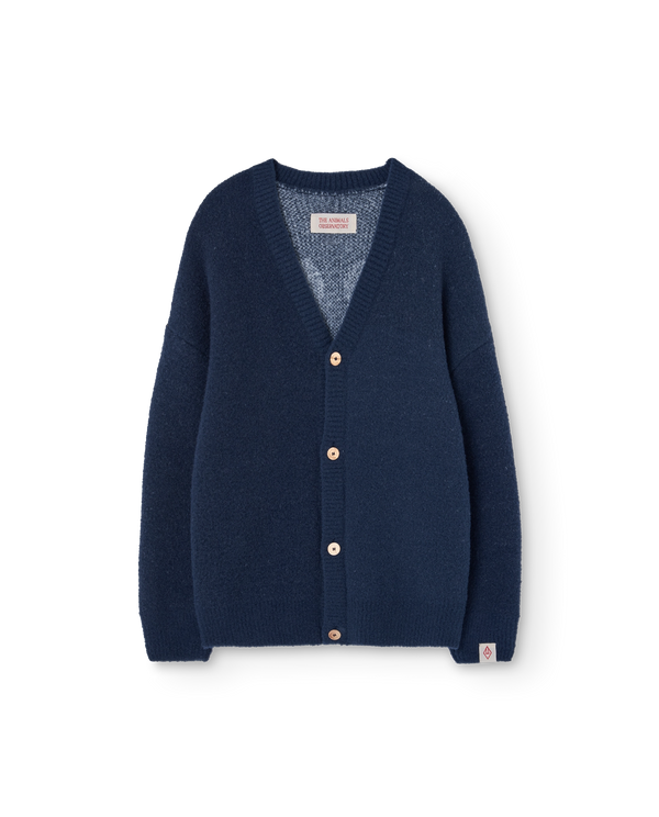 Navy Racoon Cardigan PRODUCT FRONT