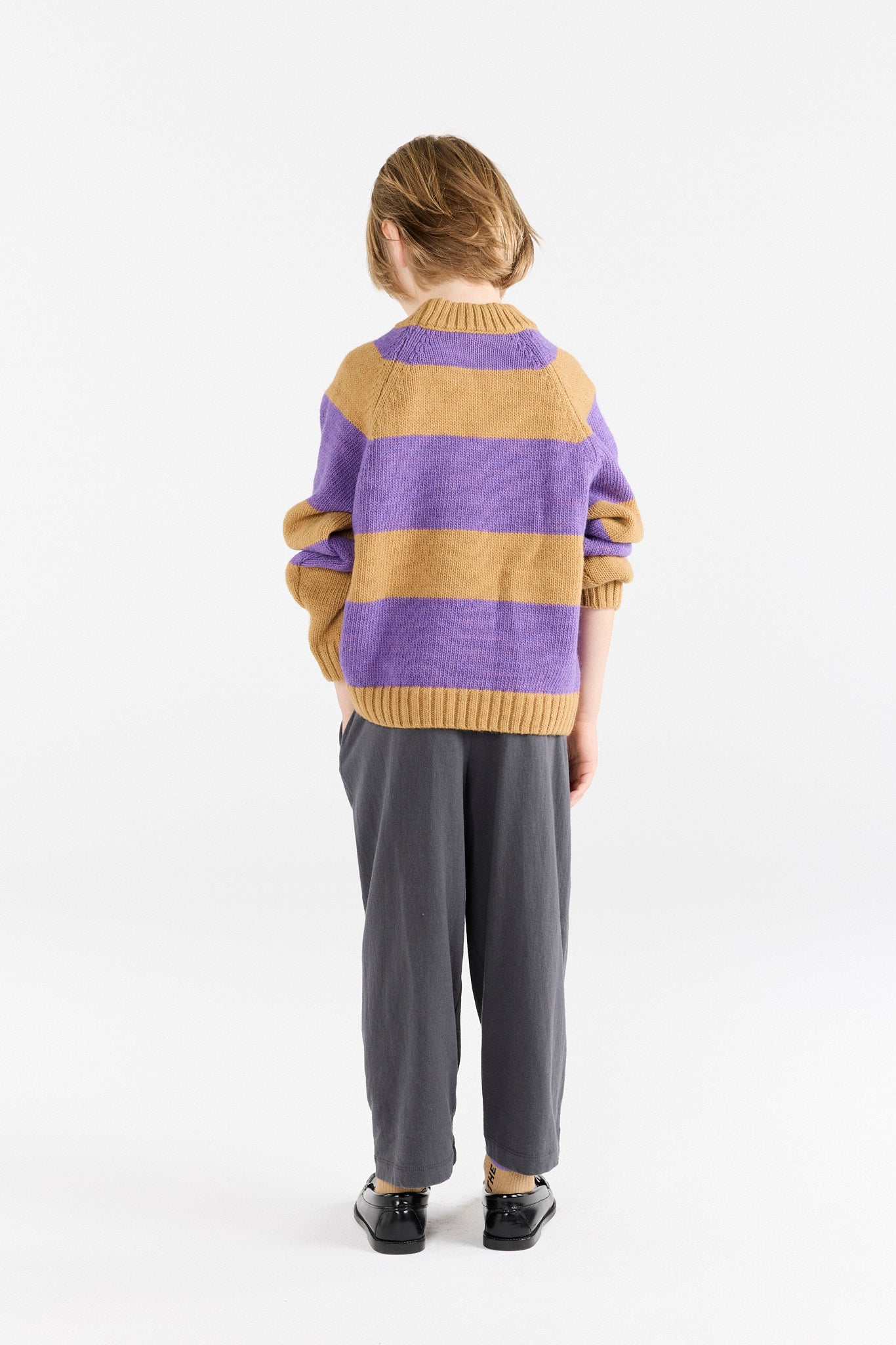 Stripes Beige Boxfish Sweater MODEL BACK