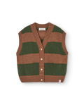 Stripes Brown Blobfish Cardigan Vest