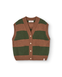 Stripes Brown Blobfish Cardigan Vest COVER